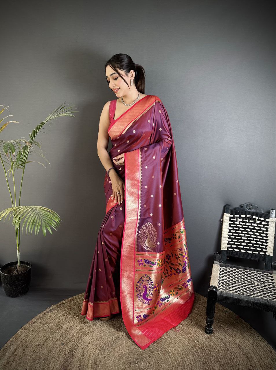 Soft Banarasi Silk Saree with Silver Zari Weaving and Rich Pallu