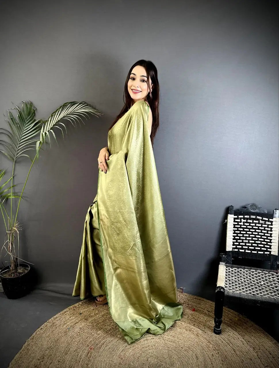 Soft Banarasi Silk Saree with Silver Zari Weaving and Rich Pallu