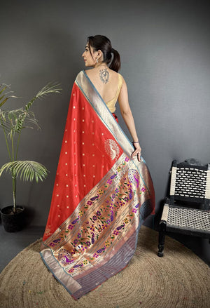 Soft Banarasi Silk Saree with Silver Zari Weaving and Rich Pallu
