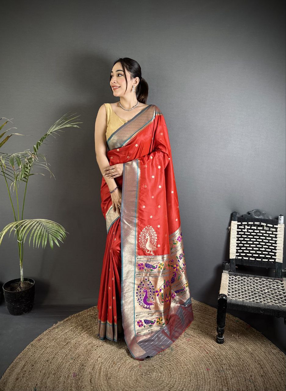 Soft Banarasi Silk Saree with Silver Zari Weaving and Rich Pallu