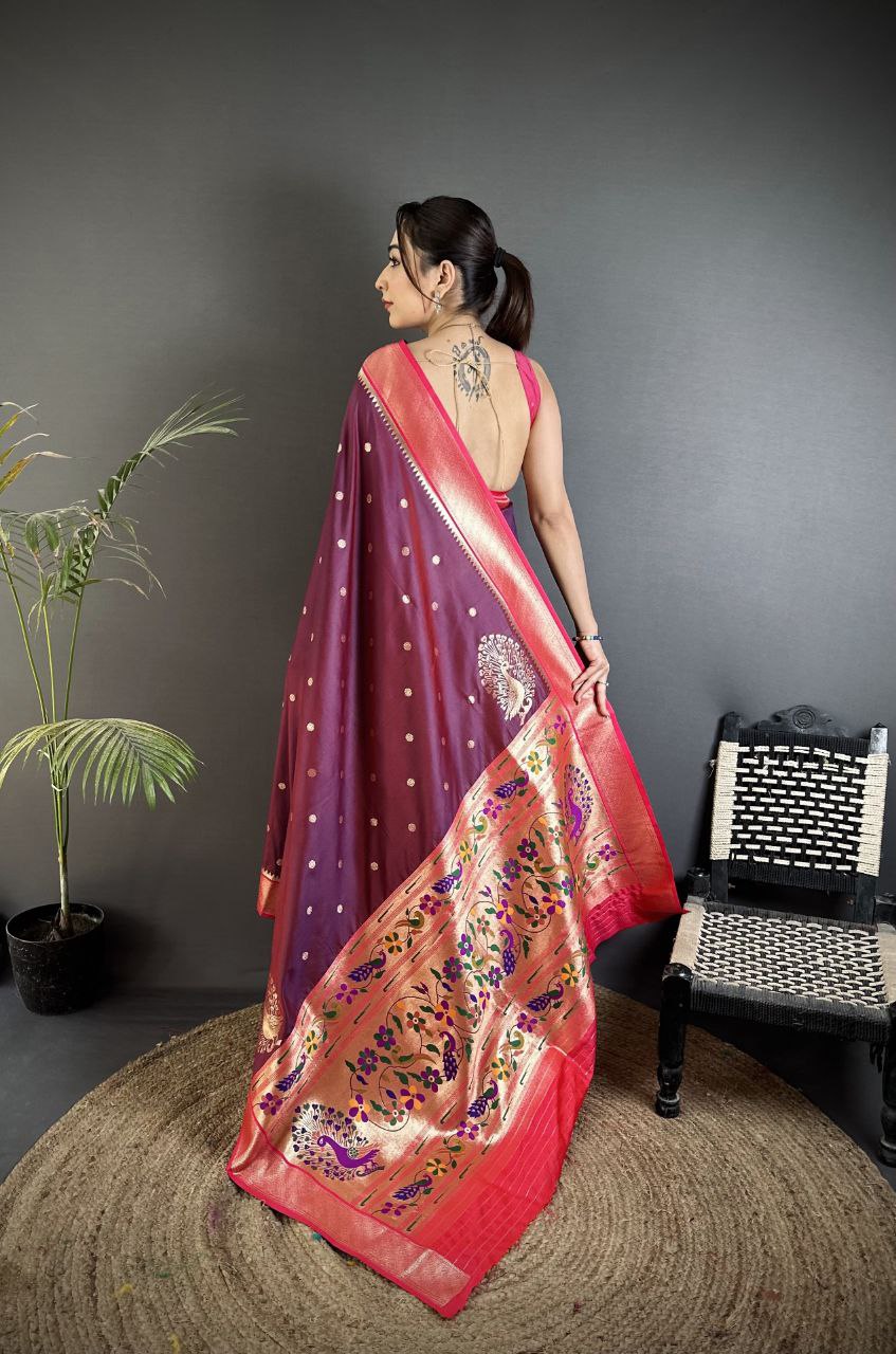 Soft Banarasi Silk Saree with Silver Zari Weaving and Rich Pallu