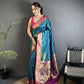 Soft Banarasi Silk Saree with Silver Zari Weaving and Rich Pallu