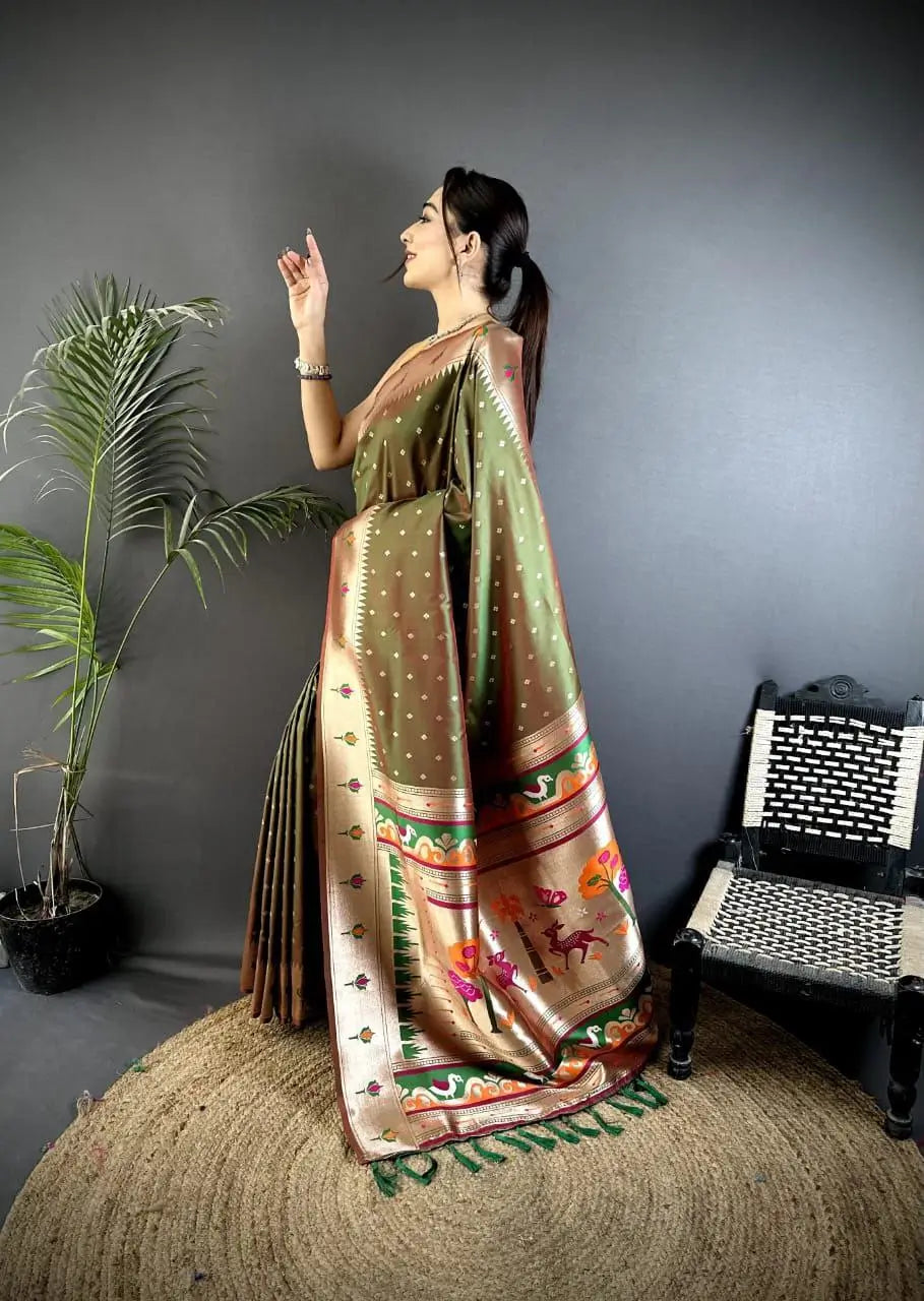 Soft Banarasi Silk Saree with Silver Zari Weaving and Rich Pallu