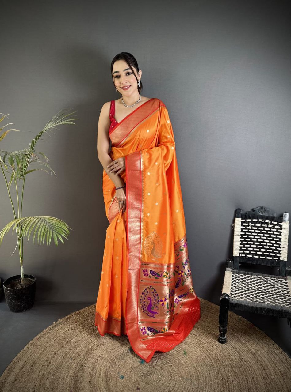 Soft Banarasi Silk Saree with Silver Zari Weaving and Rich Pallu