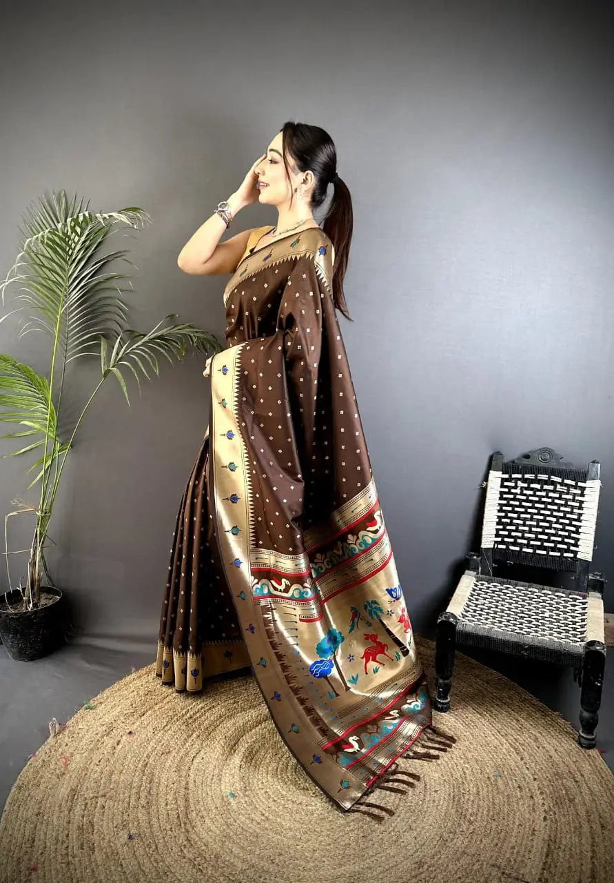 Soft Banarasi Silk Saree with Silver Zari Weaving and Rich Pallu