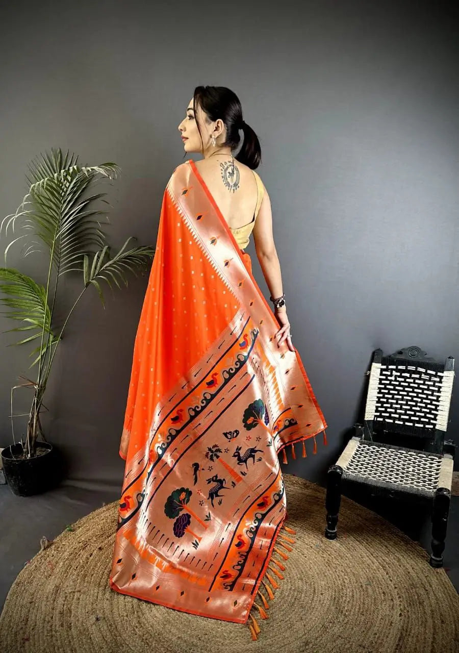 Soft Banarasi Silk Saree with Silver Zari Weaving and Rich Pallu