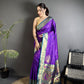 Soft Banarasi Silk Saree with Silver Zari Weaving and Rich Pallu