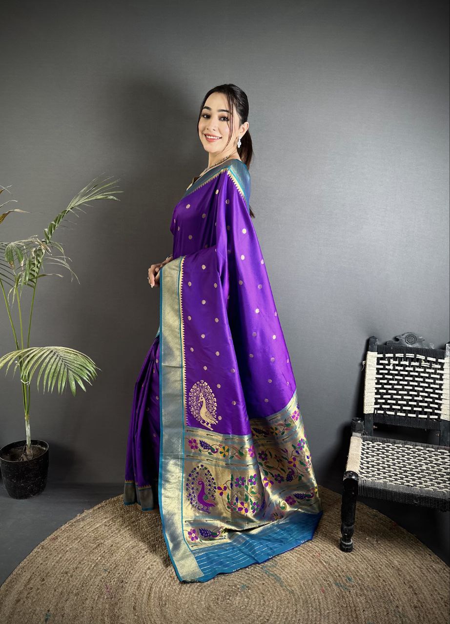 Soft Banarasi Silk Saree with Silver Zari Weaving and Rich Pallu