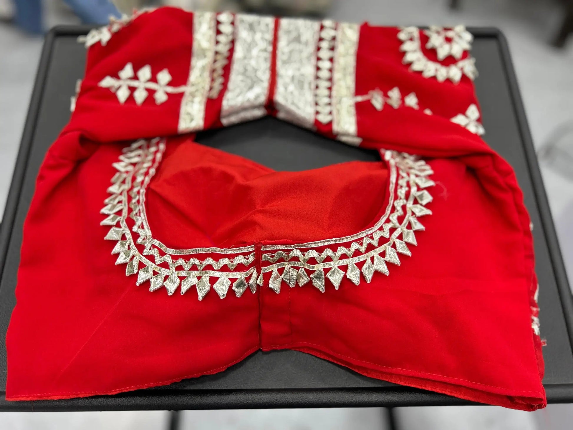 Soft Georgette Saree with Big Gotta Patta and Handwork Blouse