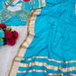 Soft Georgette Saree with Big Gotta Patta and Handwork Blouse