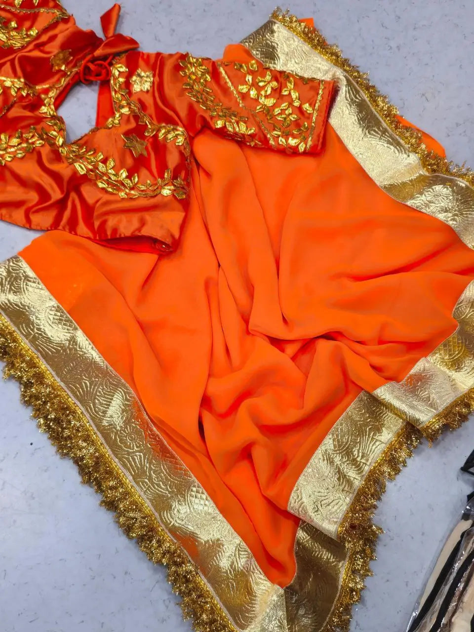 Soft Georgette Saree with Gotta Patti Blouse