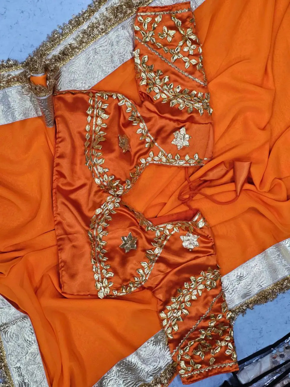 Soft Georgette Saree with Gotta Patti Blouse