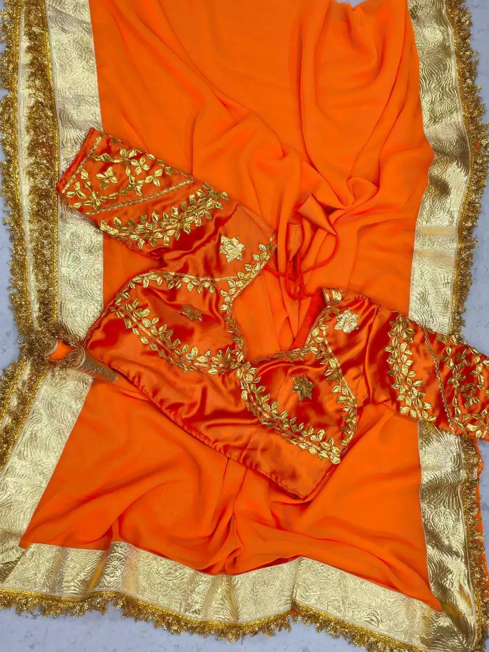 Soft Georgette Saree with Gotta Patti Blouse