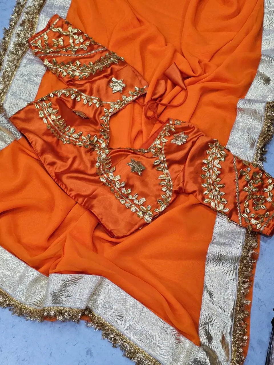 Soft Georgette Saree with Gotta Patti Blouse