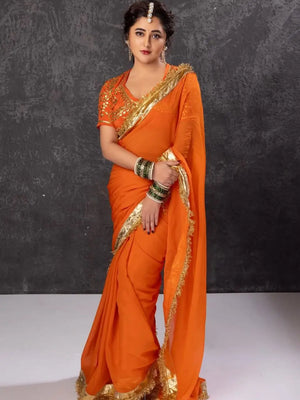 Soft Georgette Saree with Gotta Patti Blouse