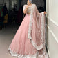 Soft Georgette Silk Embroidered Lehenga Set with Dupatta