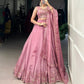 Soft Georgette Silk Embroidered Lehenga Set with Dupatta