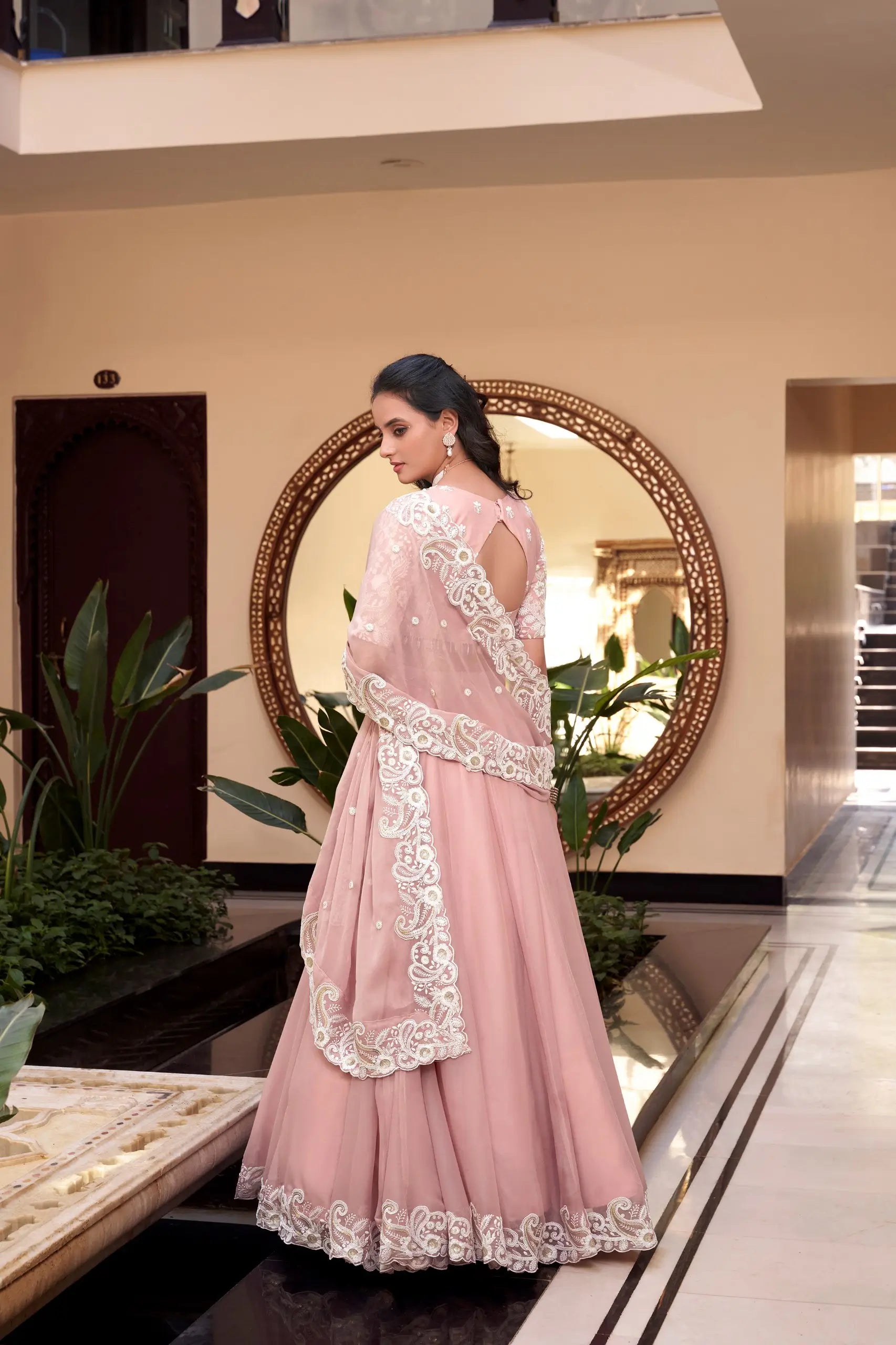 Soft Georgette Silk Embroidered Lehenga Set with Dupatta