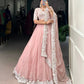 Soft Georgette Silk Embroidered Lehenga Set with Dupatta