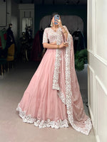 Soft Georgette Silk Embroidered Lehenga Set with Dupatta