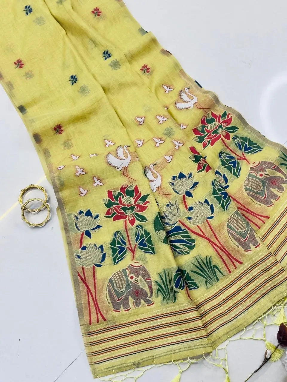 Soft Muga Cotton Saree for Festive, Traditional and Day Occasion Wear