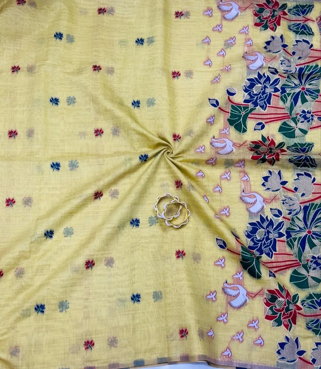 Soft Muga Cotton Saree for Festive, Traditional and Day Occasion Wear