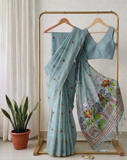 Soft Muga Cotton Saree for Festive, Traditional and Day Occasion Wear
