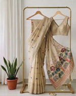 Soft Muga Cotton Saree for Festive, Traditional and Day Occasion Wear