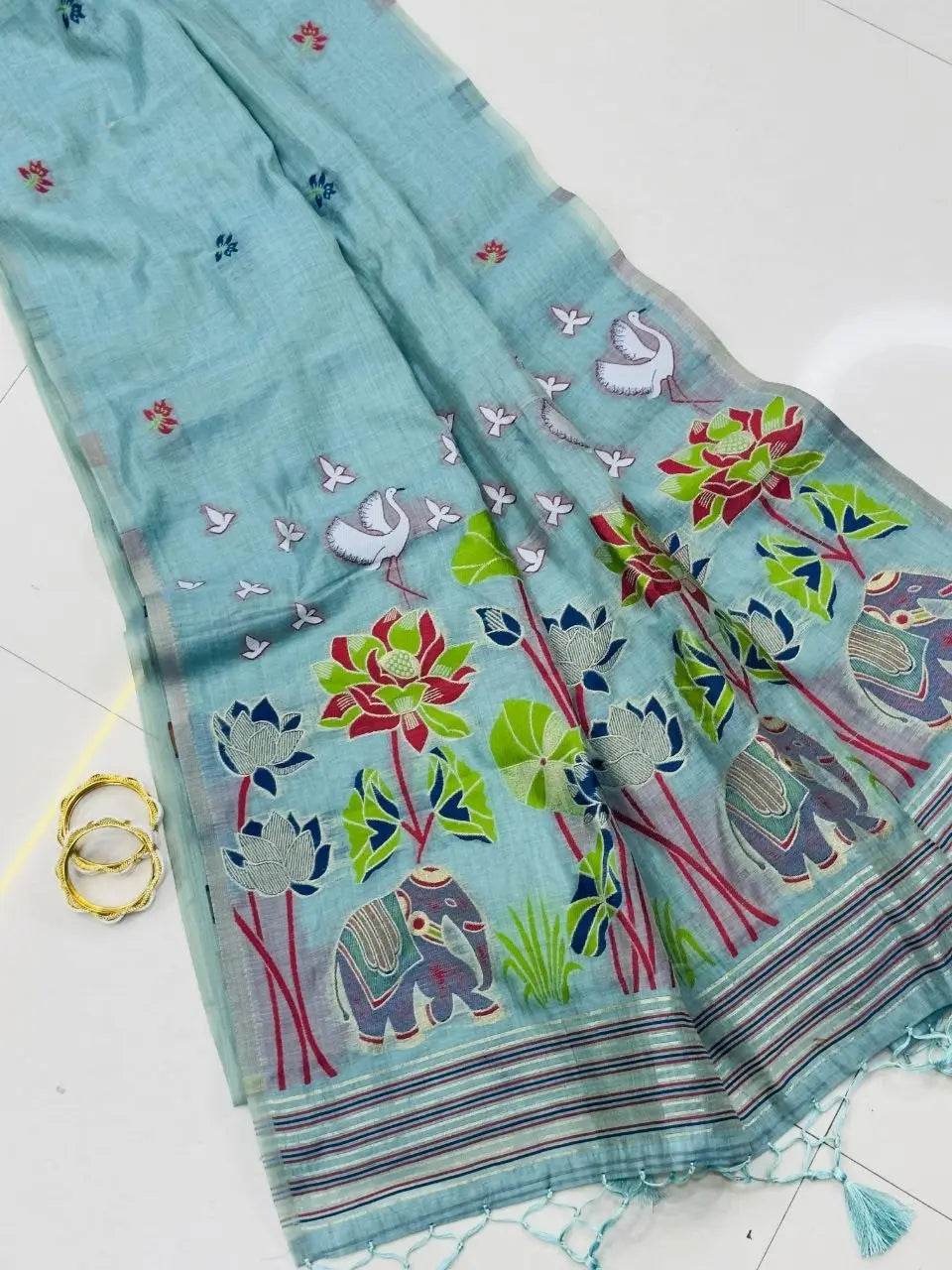 Soft Muga Cotton Saree for Festive, Traditional and Day Occasion Wear