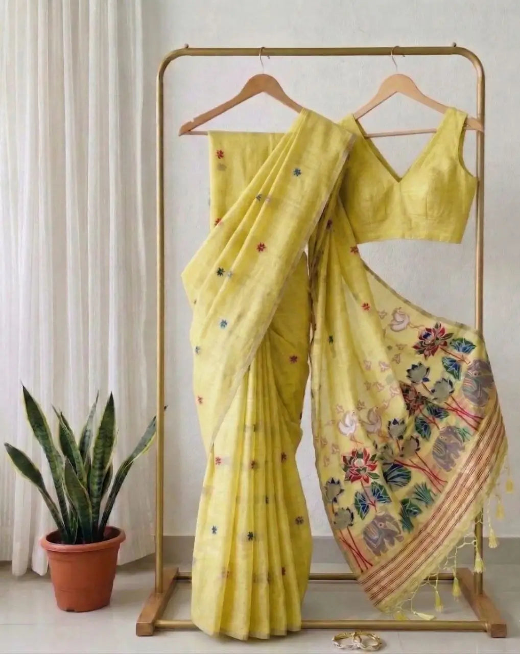 Soft Muga Cotton Saree for Festive, Traditional and Day Occasion Wear