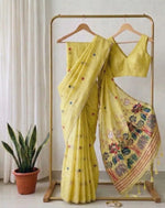Soft Muga Cotton Saree for Festive, Traditional and Day Occasion Wear
