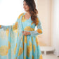 Soft Organza Silk Floral Anarkali Set with Gota Patti Dupatta