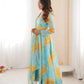 Soft Organza Silk Floral Anarkali Set with Gota Patti Dupatta