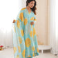 Soft Organza Silk Floral Anarkali Set with Gota Patti Dupatta