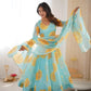 Soft Organza Silk Floral Anarkali Set with Gota Patti Dupatta