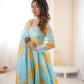 Soft Organza Silk Floral Anarkali Set with Gota Patti Dupatta