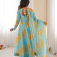 Soft Organza Silk Floral Anarkali Set with Gota Patti Dupatta
