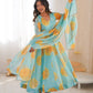 Soft Organza Silk Floral Anarkali Set with Gota Patti Dupatta