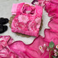 Soft Organza Silk Floral Anarkali Set with Gota Patti Dupatta