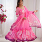 Soft Organza Silk Floral Anarkali Set with Gota Patti Dupatta