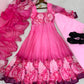 Soft Organza Silk Floral Anarkali Set with Gota Patti Dupatta