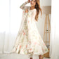 Soft Organza Silk Floral Anarkali Set with Gota Patti Dupatta