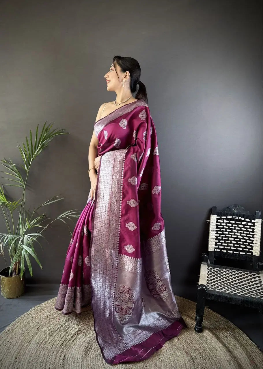 Soft Silk Saree with Rich Zari Border and Woven Pallu