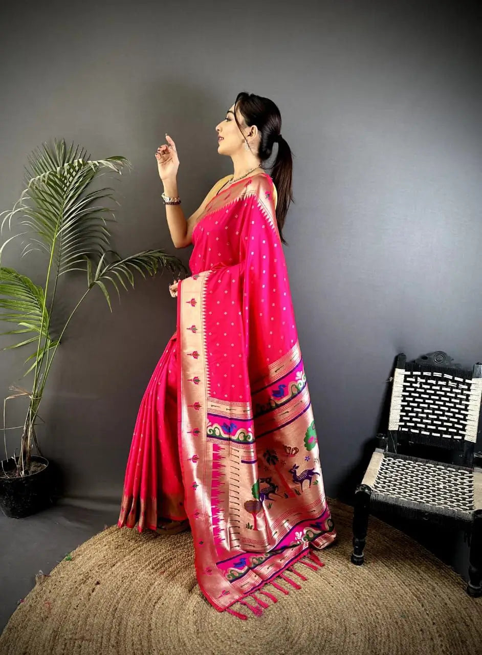 Soft Silk Saree with Rich Zari Border and Woven Pallu