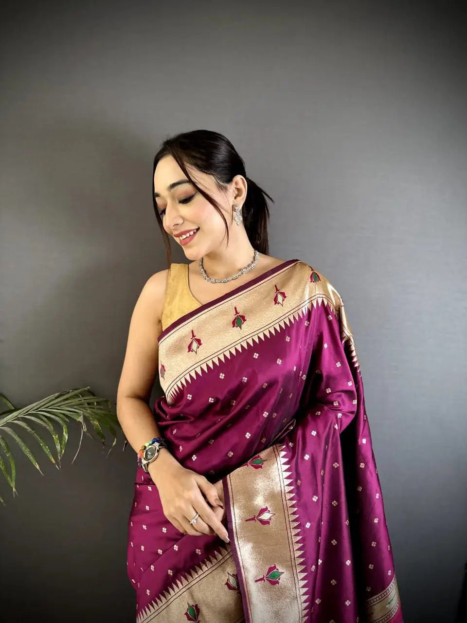 Soft Silk Saree with Rich Zari Border and Woven Pallu