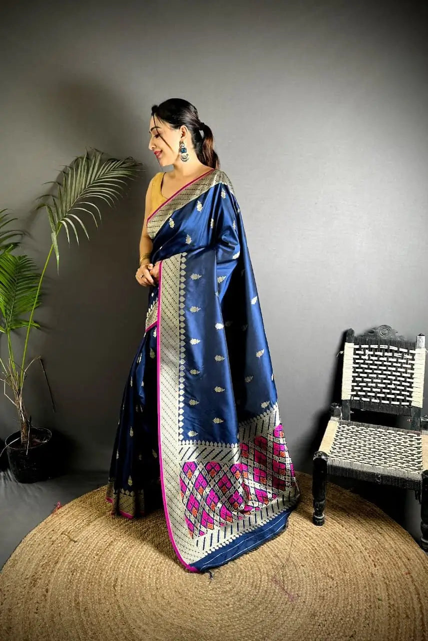 Soft Silk Saree with Rich Zari Border and Woven Pallu