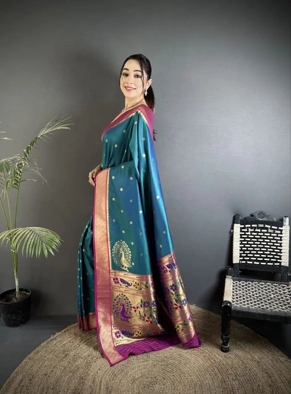 Soft Silk Saree with Rich Zari Border and Woven Pallu