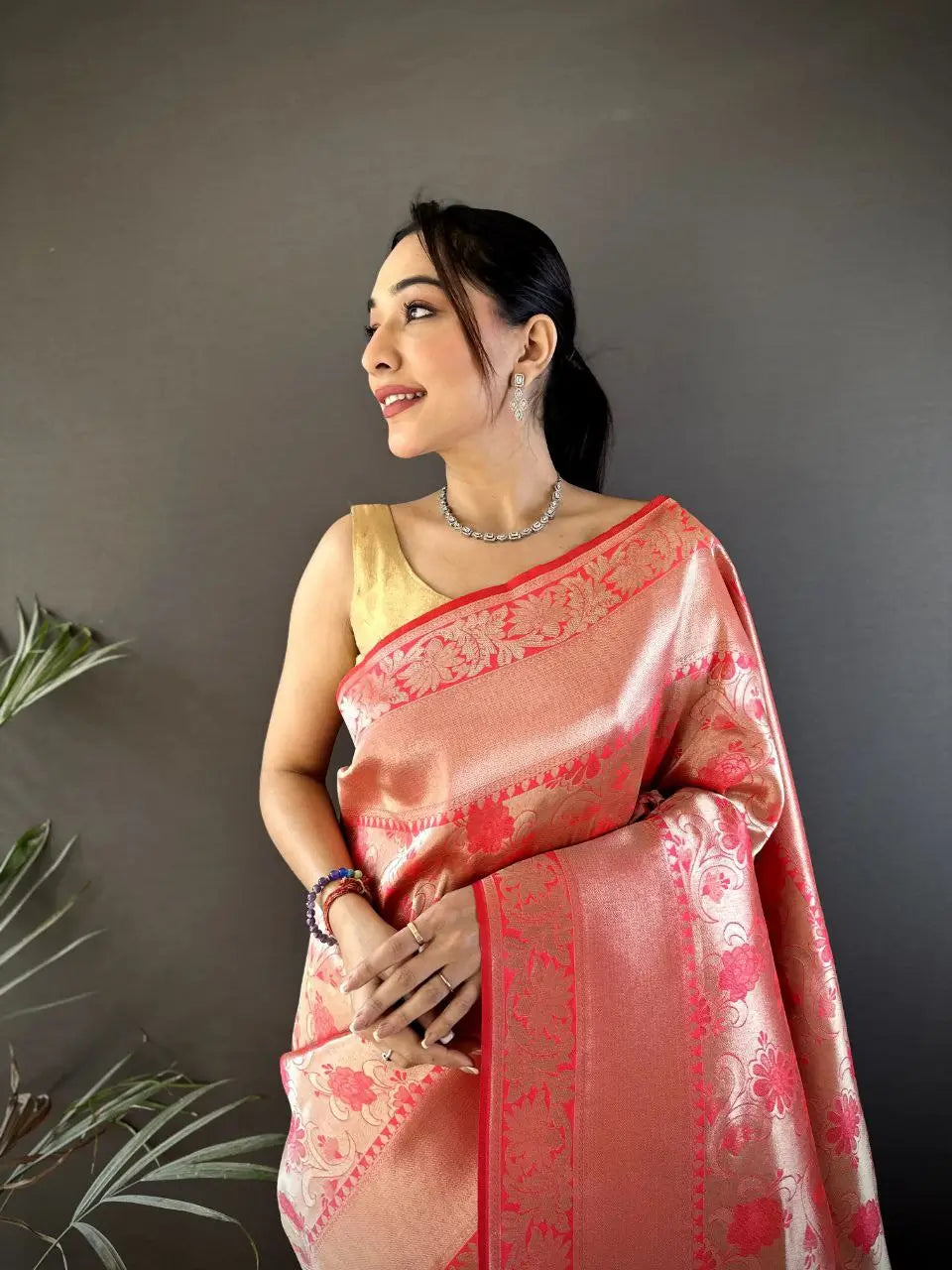 Soft Silk Saree with Rich Zari Border and Woven Pallu