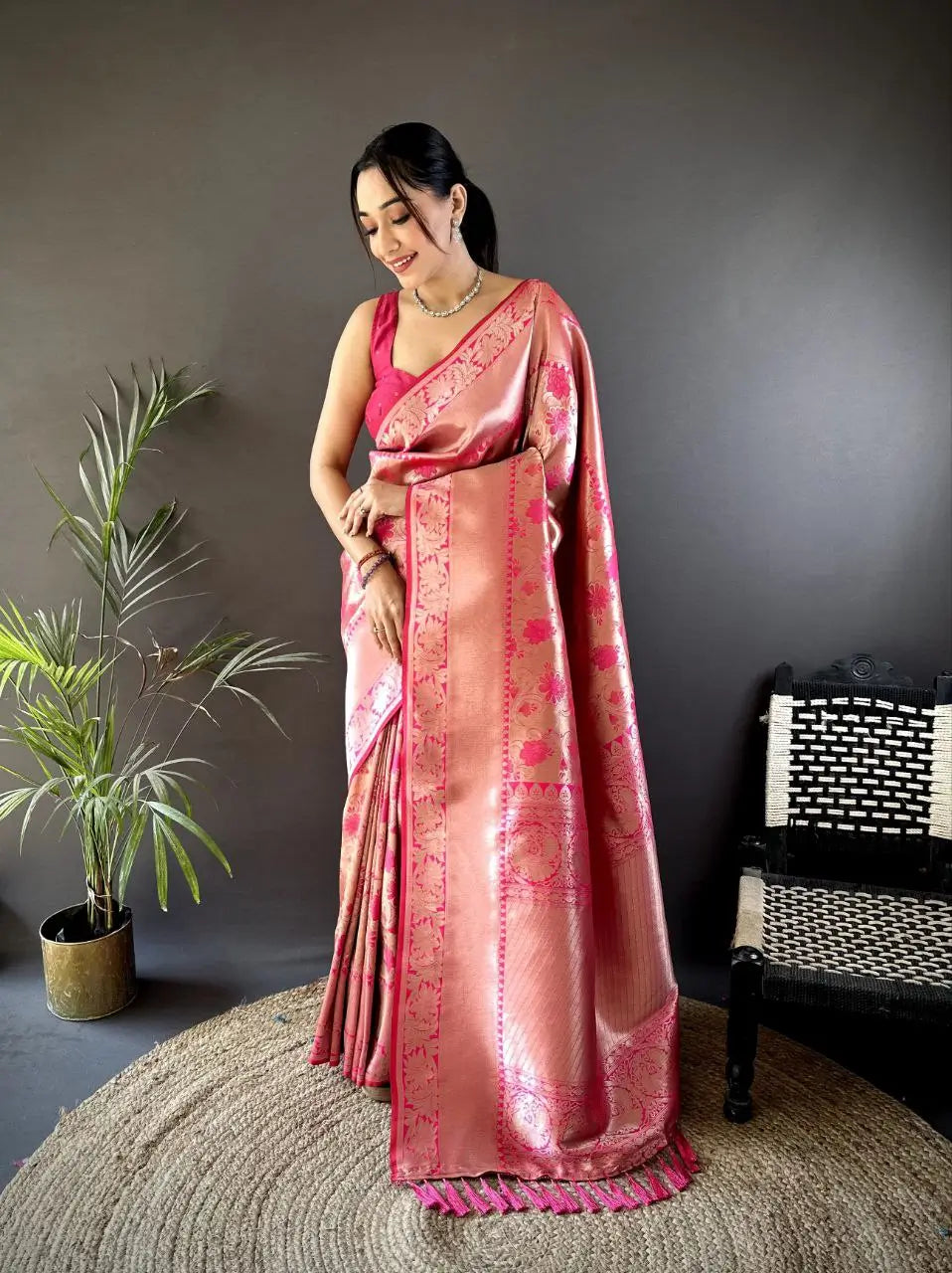 Soft Silk Saree with Rich Zari Border and Woven Pallu