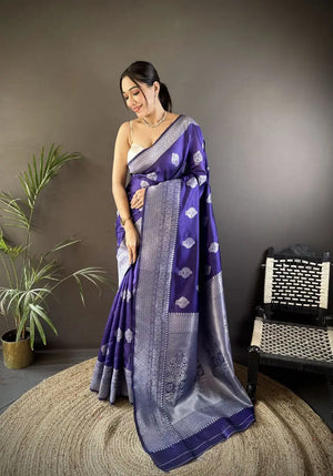 Soft Silk Saree with Rich Zari Border and Woven Pallu